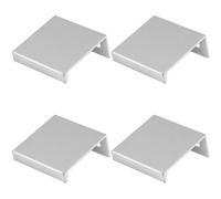 Loops 4 Pack - Square Edge Finger Pull Handle - Polished Chrome 40mm - Slim Cupboard Drawer