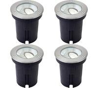 Loops 4 PACK Stainless Steel IP67 Ground Light - 13W Cool White LED - Tilting Head in Metallics Loops Metallics