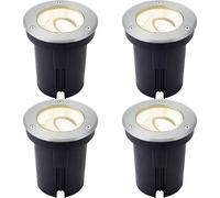Loops 4 PACK Stainless Steel IP67 Ground Light - 13W Warm White LED - Tilting Head in Metallics Loops Metallics
