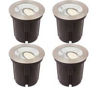 Loops 4 PACK Stainless Steel IP67 Ground Light - 16.5W Warm White Tilting Head LED in Metallics Loops Metallics
