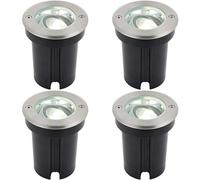 Loops 4 PACK Stainless Steel IP67 Ground Light - 6W Cool White LED - Tilting Head in Metallics Loops Metallics