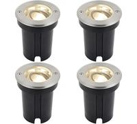 Loops 4 PACK Stainless Steel IP67 Ground Light - 6W Warm White LED - Tilting Head in Metallics Loops Metallics