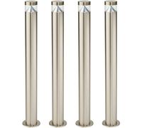 Loops 4 PACK Stepped Outdoor Bollard Light - 3.3W LED - 800mm Height - Stainless Steel in Metallics Loops Metallics