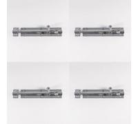 Loops 4 Pack - Straight Barrel Surface Mounted Door Bolt Lock 151 X 32mm Polished Brass