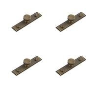 Loops 4 Pack Stylish 30mm Antique Brass Cupboard Knob With Stepped Backplate - Kitchen Cabinet Knob