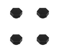 Loops 4 Pack Stylish 40mm Black Hexagon Cupboard Knob For Modern Interiors - Kitchen Cabinet Knob