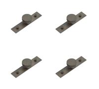 Loops 4 Pack Stylish 40mm Dark Bronze Cupboard Knob With Plain Backplate - Kitchen Cabinet Knob