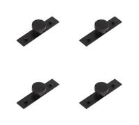 Loops 4 Pack Stylish 40mm Matt Black Cupboard Knob With Plain Backplate - Kitchen Cabinet Knob