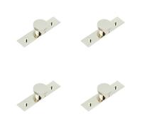 Loops 4 Pack Stylish 40mm Polished Nickel Cupboard Knob With Plain Backplate - Kitchen Cabinet Knob