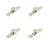 Loops 4 Pack Stylish 40mm Satin Nickel Cupboard Knob With Plain Backplate - Kitchen Cabinet Knob