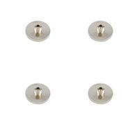 Loops 4 Pack Stylish 50mm Knurled Base Wall Mounted Doorstops In Polished Nickel Finish - Solid Brass & Rubber Stopper