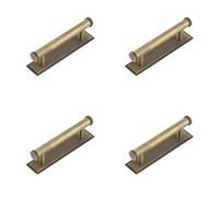 Loops 4 Pack Stylish 96mm Antique Brass Cabinet Handle With Stepped Backplate - Kitchen Drawer Pull Handle