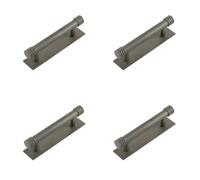 Loops 4 Pack Stylish 96mm Dark Bronze Cabinet Handle With Plain Backplate - Kitchen Drawer Pull Handle