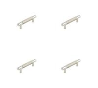 Loops 4 Pack Stylish 96mm Polished Nickel Cabinet Handle For Modern Interiors Kitchen Drawer Pull Handle