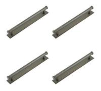 Loops 4 Pack Stylish Dark Bronze Cabinet Handle With Stepped Backplate 224mm Ctrs Kitchen Drawer Pull Handle