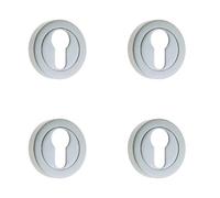 Loops 4 Pack Stylish Designer Euro Profile Escutcheons With Polished Chrome Finish - Key Hole Cover