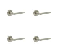 Loops 4 Pack Stylish Jet Door Handle In Satin Nickel For Modern Interiors - Interior Handle