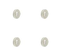 Loops 4 Pack Stylish Knurled Keyway Escutcheon In Satin Nickel For Elegant Doors - Solid Brass Key Hole Cover