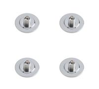 Loops 4 Pack Stylish Polished Nickel Wall-Mounted Doorstop With Stepped Base - Solid Brass & Rubber Stopper