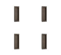Loops 4 Pack Stylish Rectangular Flush Pull In Dark Bronze For Doors - Door Handle