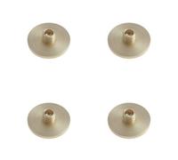 Loops 4 Pack Stylish Satin Brass Wall-Mounted Door Stop With Plain Base - Solid Brass & Rubber Stopper