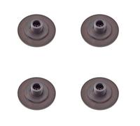 Loops 4 Pack Stylish Stepped Wall-Mounted Door Stops In Dark Bronze Finish - Solid Brass & Rubber Stopper