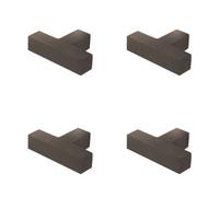 Loops 4 Pack Stylish T-Bar Square Cupboard Knob In Dark Bronze Finish - Kitchen Cabinet Knob