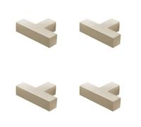 Loops 4 Pack Stylish T-Bar Square Cupboard Knob In Polished Nickel Finish - Kitchen Cabinet Knob