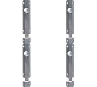Loops 4 Pack - Surface Mounted Flat Sliding Door Bolt Lock 102mm X 36mm Satin Chrome