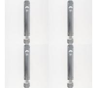 Loops 4 Pack - Surface Mounted Flat Sliding Door Bolt Lock 254mm X 36mm Satin Chrome