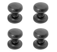 Loops 4 Pack Timeless Antique Round Cupboard Knob In 38mm Black For Elegant Home Decor - Kitchen Cabinet Knob