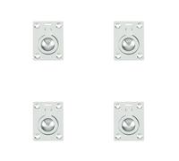 Loops 4 Pack Versatile 38X50mm Polished Chrome Flush Rings For Cabinetry And Furniture - Recessed Door Handle