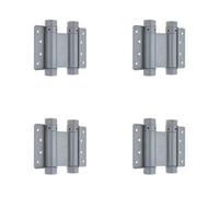 Loops 4 Pack Versatile Double Action Steel Spring Hinge In Grey - 152mm For Easy Door Access - Door Hinges