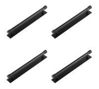Loops 4 Pack Versatile Matt Black Cabinet Handle With Stepped Backplate - Kitchen Drawer Pull Handle