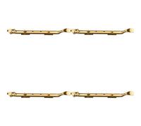 Loops 4 Pack - Victorian Casement Window Stay Handle & 2 Pins - 300mm Length Satin Brass Bar
