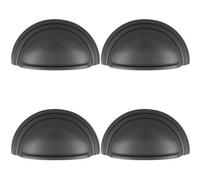 Loops 4 Pack - Victorian Cup Handle - Anthracite 76mm Centres Solid Brass Shaker Drawer Pull