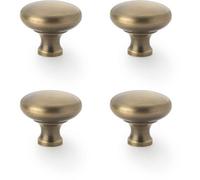 Loops 4 Pack - Victorian Round Door Knob - Antique Brass 38mm - Kitchen Cabinet Pull Handle