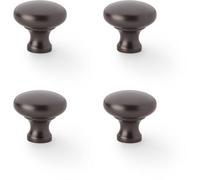 Loops 4 Pack - Victorian Round Door Knob - Dark Bronze 32mm - Kitchen Cabinet Pull Handle
