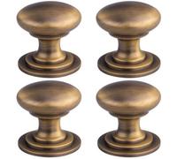 Loops 4 Pack - Victorian Tiered Door Knob - 32mm Antique Brass Cabinet Pull Handle Round Rose
