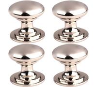 Loops 4 Pack - Victorian Tiered Door Knob - 32mm Polished Nickel Cabinet Pull Handle Round Rose
