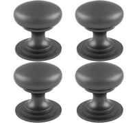 Loops 4 Pack - Victorian Tiered Door Knob - 38mm Anthracite Grey Cabinet Pull Handle Round Rose