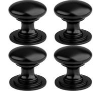 Loops 4 Pack - Victorian Tiered Door Knob - 42mm Matt Black Cabinet Pull Handle Round Rose