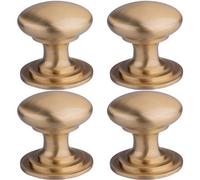 Loops 4 Pack - Victorian Tiered Door Knob - 42mm Satin Brass Cabinet Pull Handle Round Rose