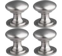 Loops 4 Pack - Victorian Tiered Door Knob - 42mm Satin Nickel Cabinet Pull Handle Round Rose