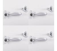 Loops 4 Pack - Victorian Wedge Pattern Casement Window Fastener 57 X 13mm Polished Chrome