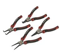 Loops 4 Piece 180mm Circlip Pliers Set - Spring Loaded Jaws - Forged Non-Slip Tips Loops Multicolor