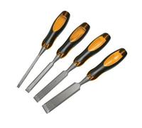 Loops 4 Piece Expert Wood Chisel Set 6m 13m 19mm & 25mm Builder Joiner Tool in Metallics Loops Metallics