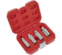 Loops 4 Piece Magnetic Spark Plug Socket Set - 3/8" Sq Drive WallDrive Sockets - Steel in Metallics Loops Metallics