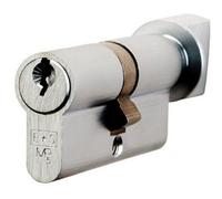 Loops 40 / 60mm Euro Double Offset Cylinder Lock & Thumb Turn - 5 Pin Satin Chrome Key