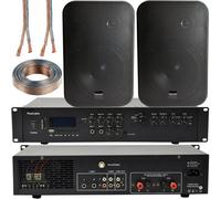 Loops 400W Bluetooth Sound System 2X Black 200W Wall Speaker Channel Hifi Amplifier